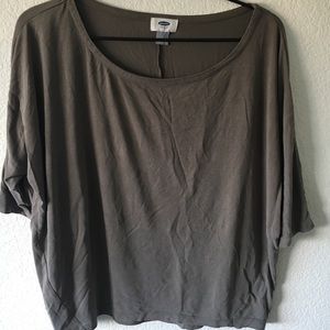 Silky olive green old navy shirt